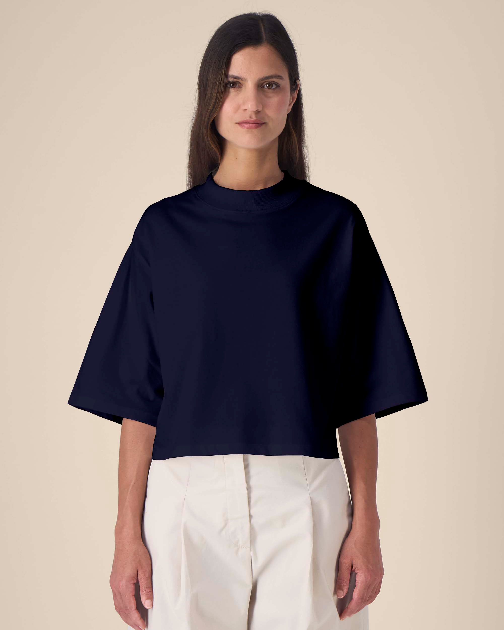 T-shirt, kvinder oversize cropped